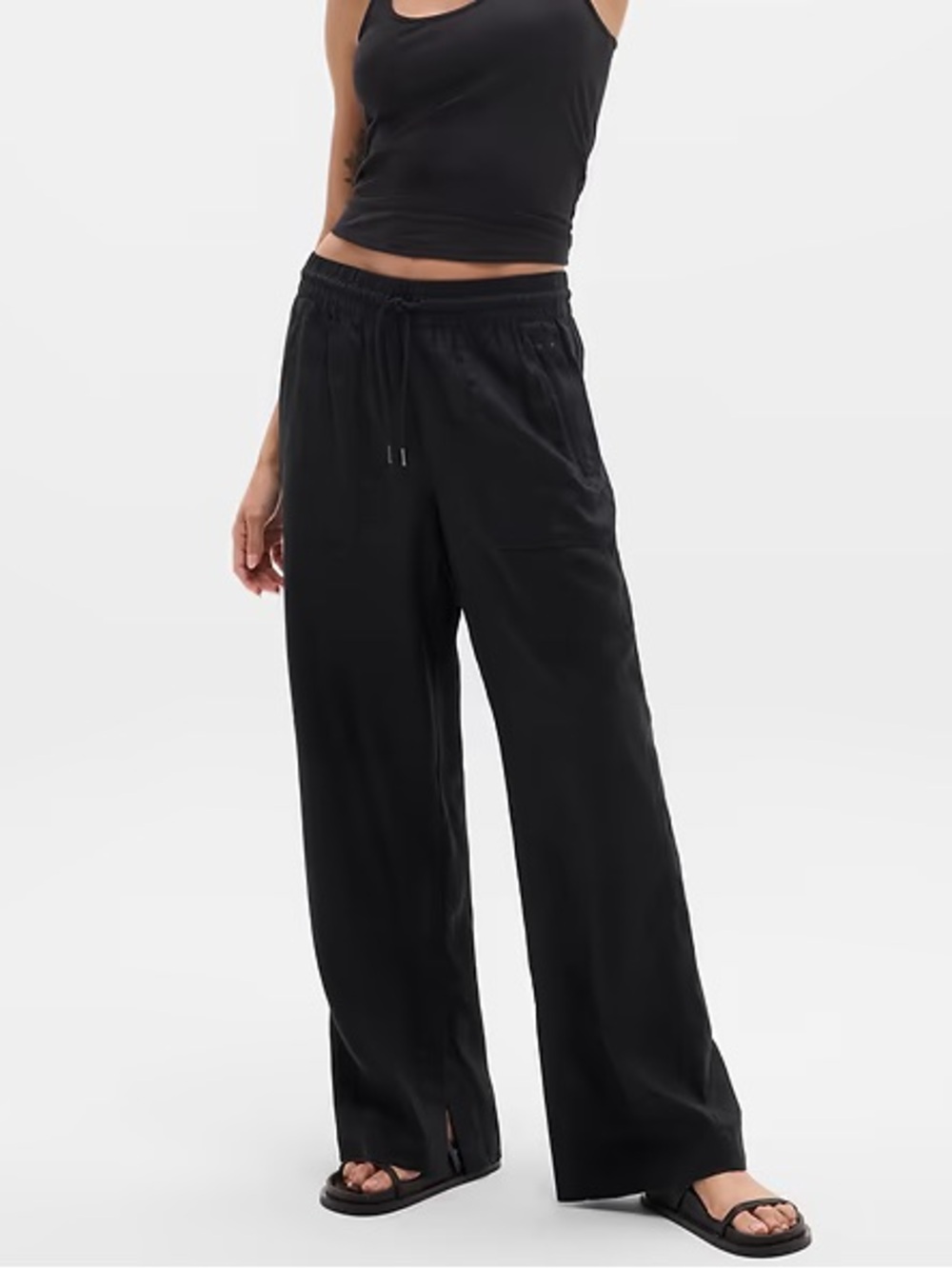 Athleta Retreat Linen High Rise Wide Leg Pant